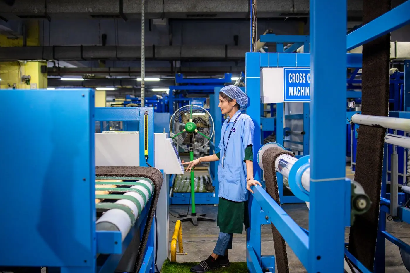 Modern production hall with machines