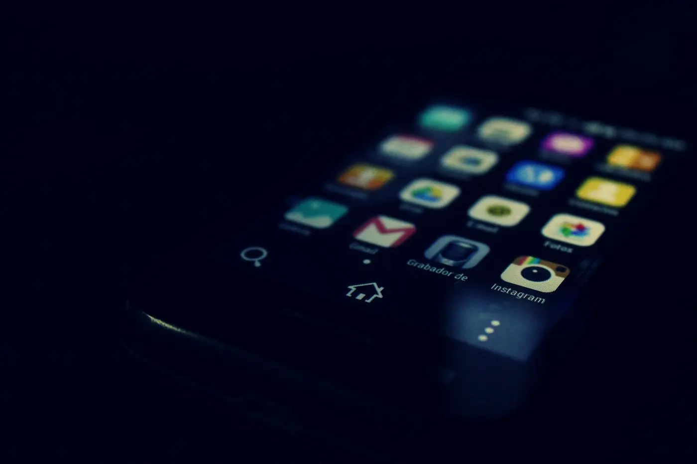 Smartphone showing app icons