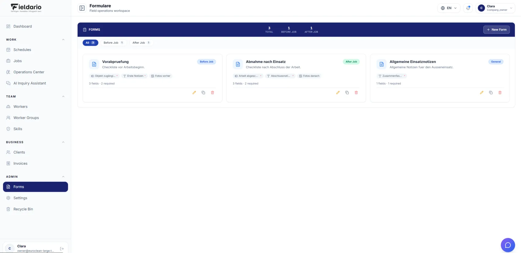 Forms and records for every job, with required fields, photos and voice notes.