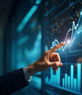 Financial marketing isometric landing page. Digital business, online trading and investment, automation technology, SEO optimization. Computer desktop with analytics data charts, 3d vector web banner